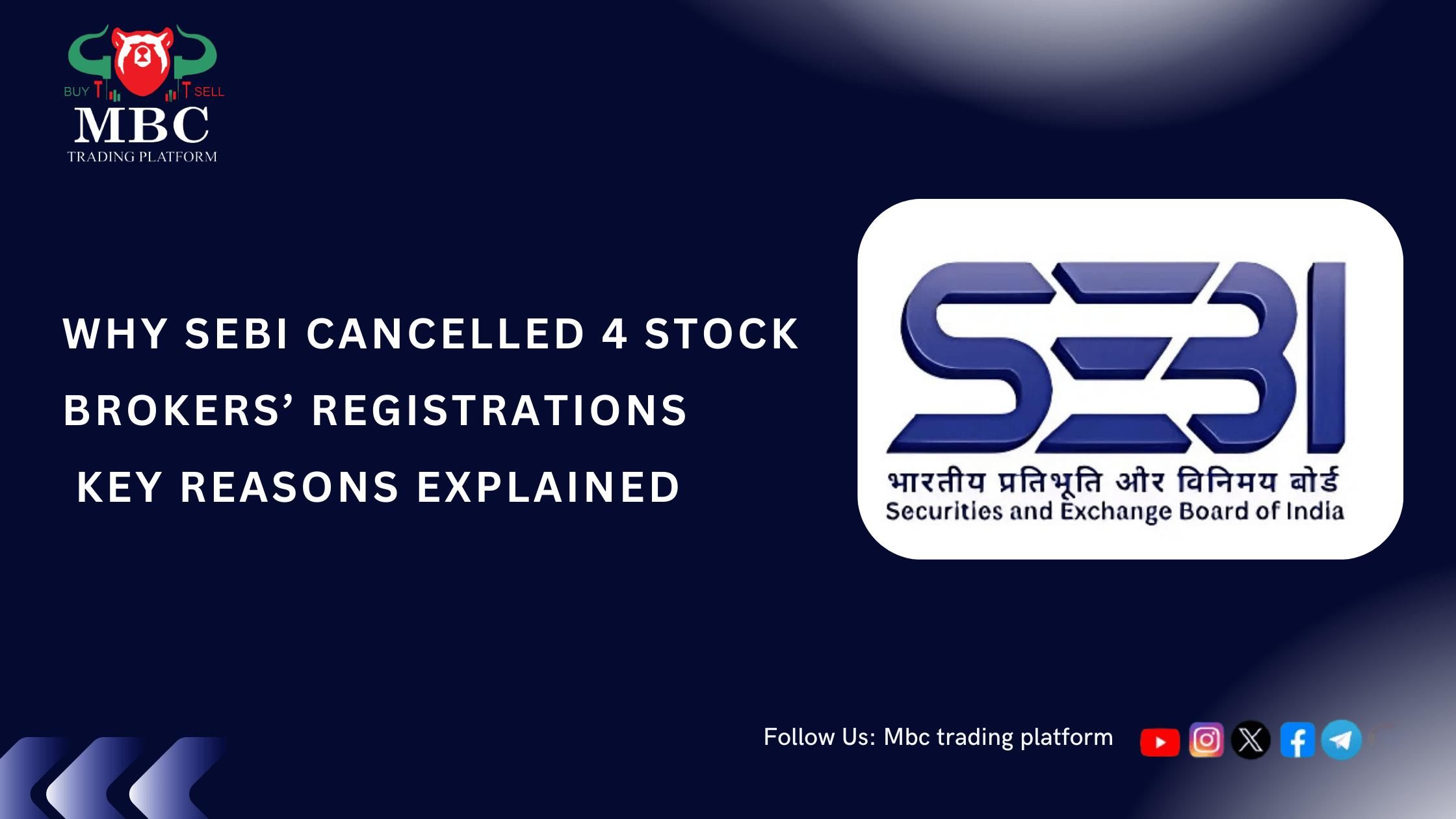 Why SEBI Cancelled 4 Stock Brokers’ Registrations – Key Reasons Explained